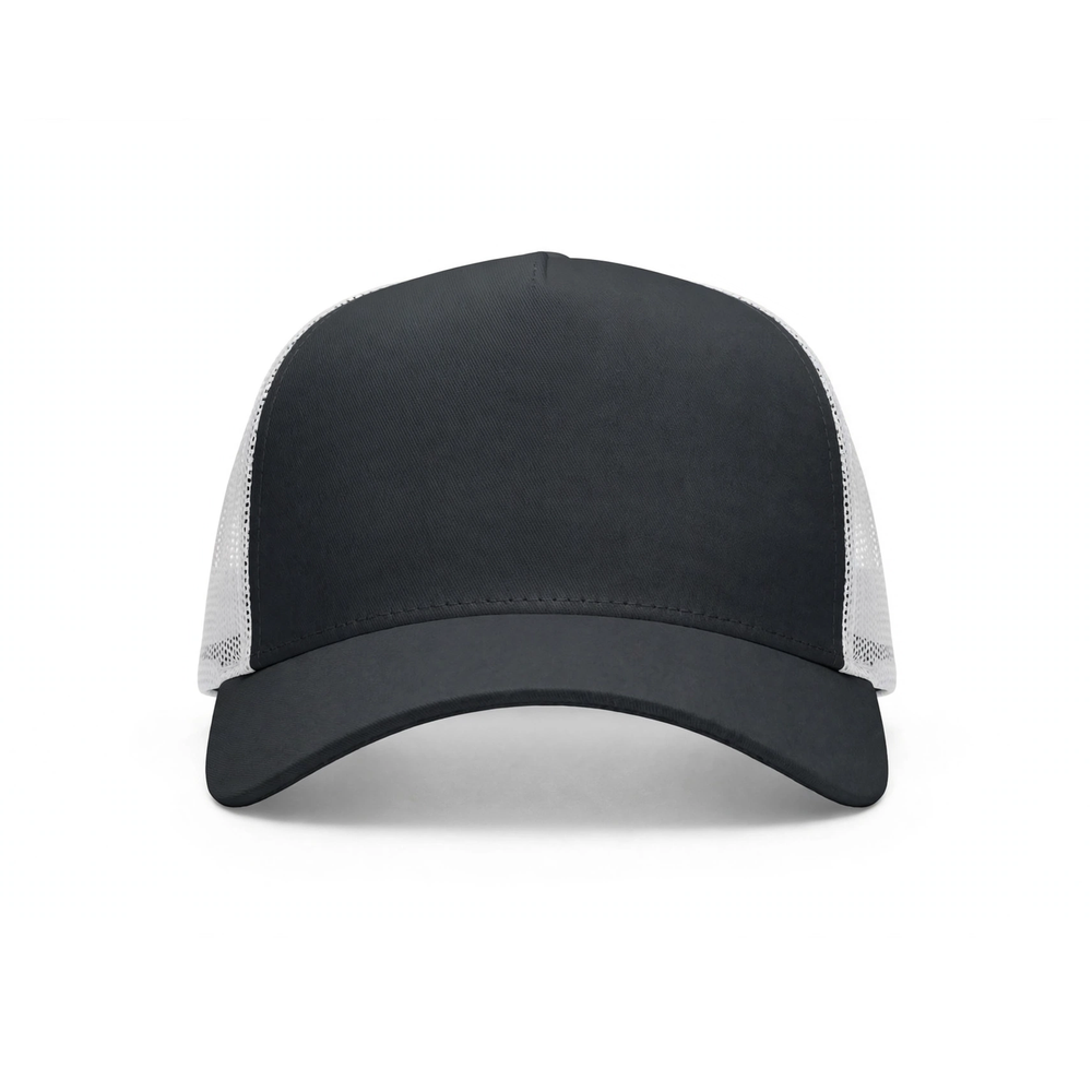Gorra Estilo Camionero Personalizada (DTF) — Carbón/Blanco frente