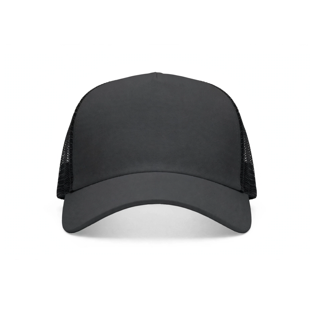 Gorra Estilo Camionero Personalizada (DTF) — Carbón/Negro frente