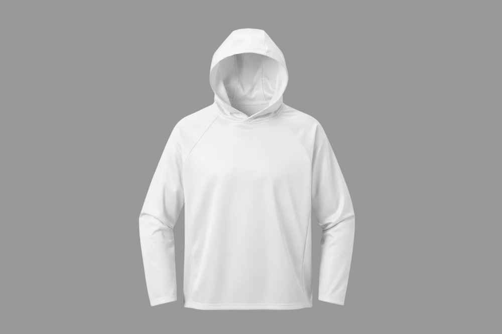 Camisa con Capucha 100% Poliéster Personalizada — Blanco frente