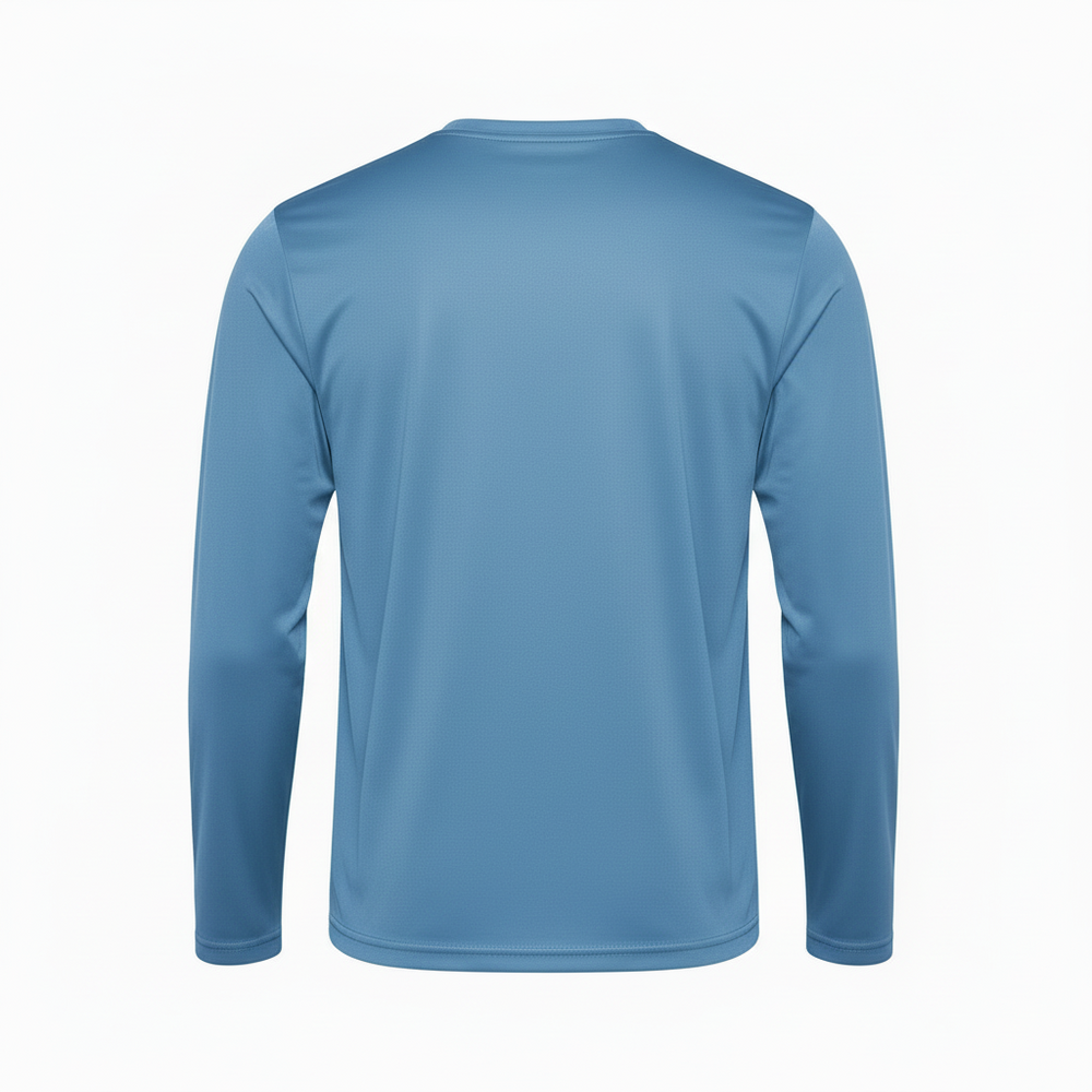 Camisa Manga Larga 100% Poliéster Personalizada — Azul Cielo espalda