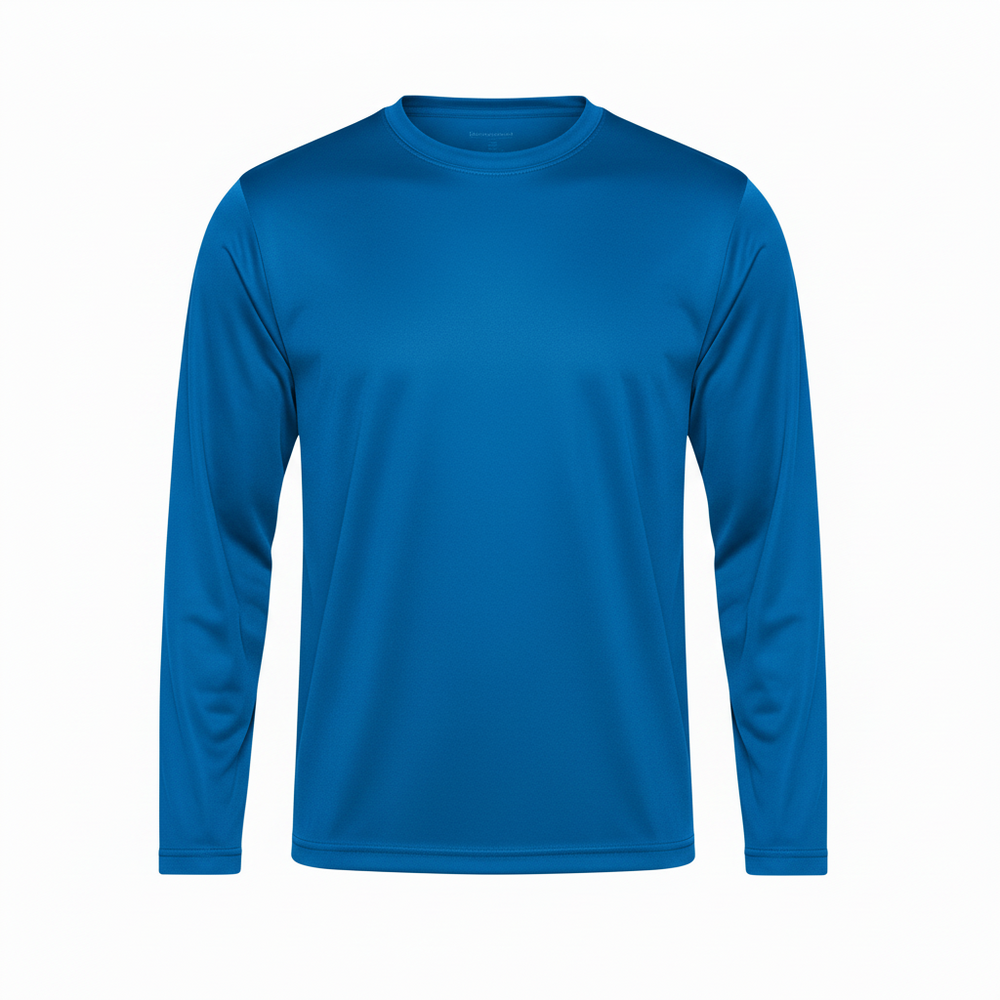 Camisa Manga Larga 100% Poliéster Personalizada — Azul Royal frente