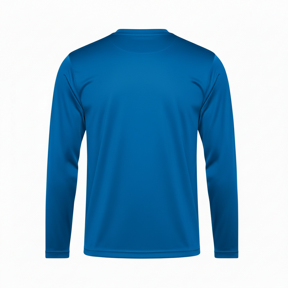 Camisa Manga Larga 100% Poliéster Personalizada — Azul Royal espalda