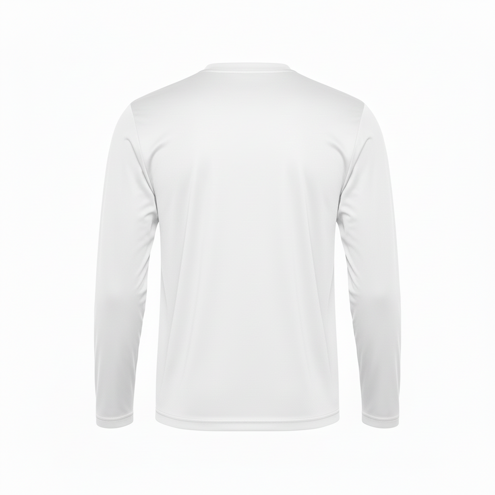 Camisa Manga Larga 100% Poliéster Personalizada — Blanco espalda