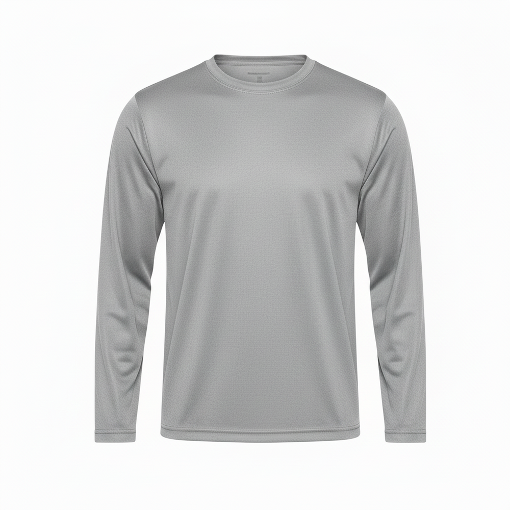 Camisa Manga Larga 100% Poliéster Personalizada — Gris frente