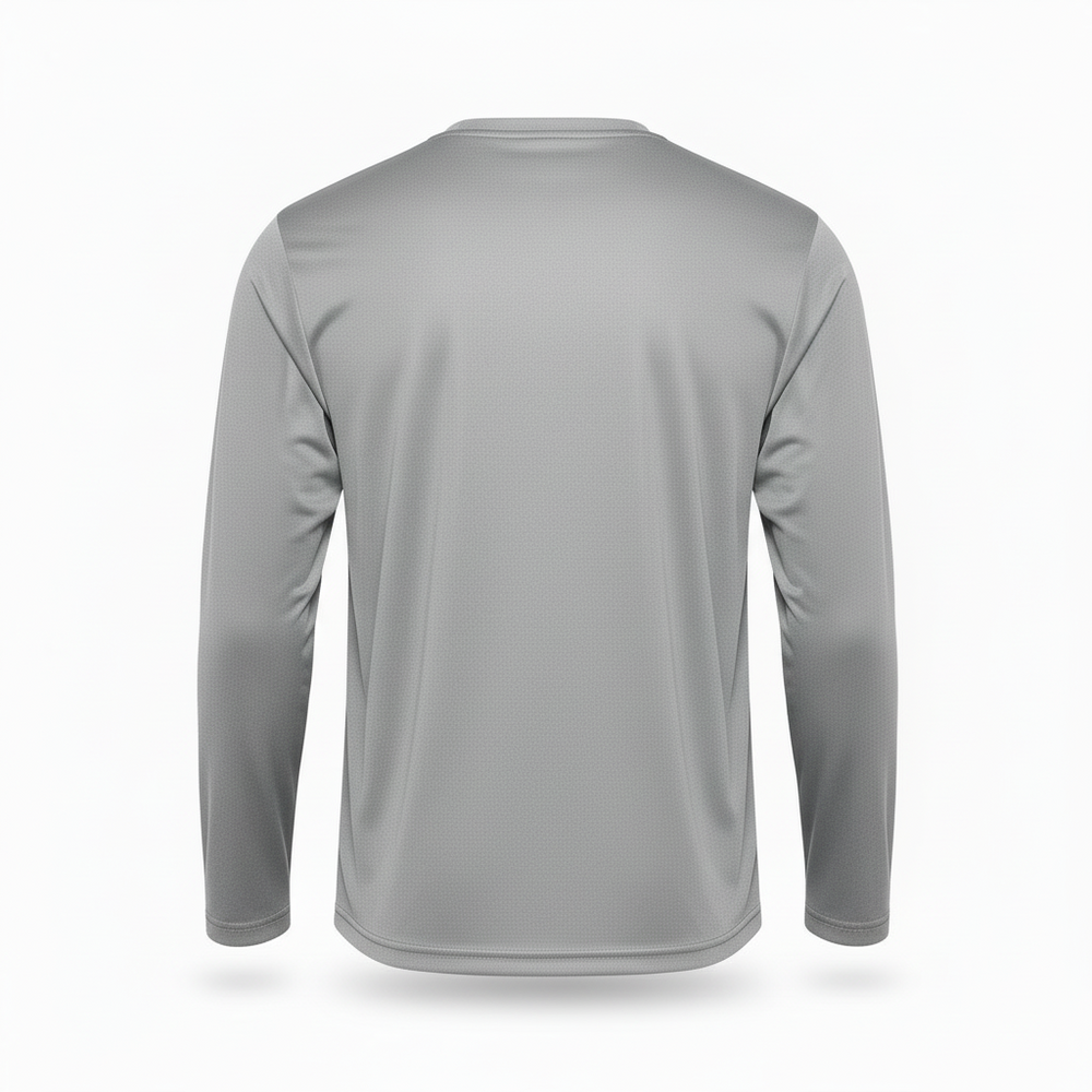 Camisa Manga Larga 100% Poliéster Personalizada — Gris espalda