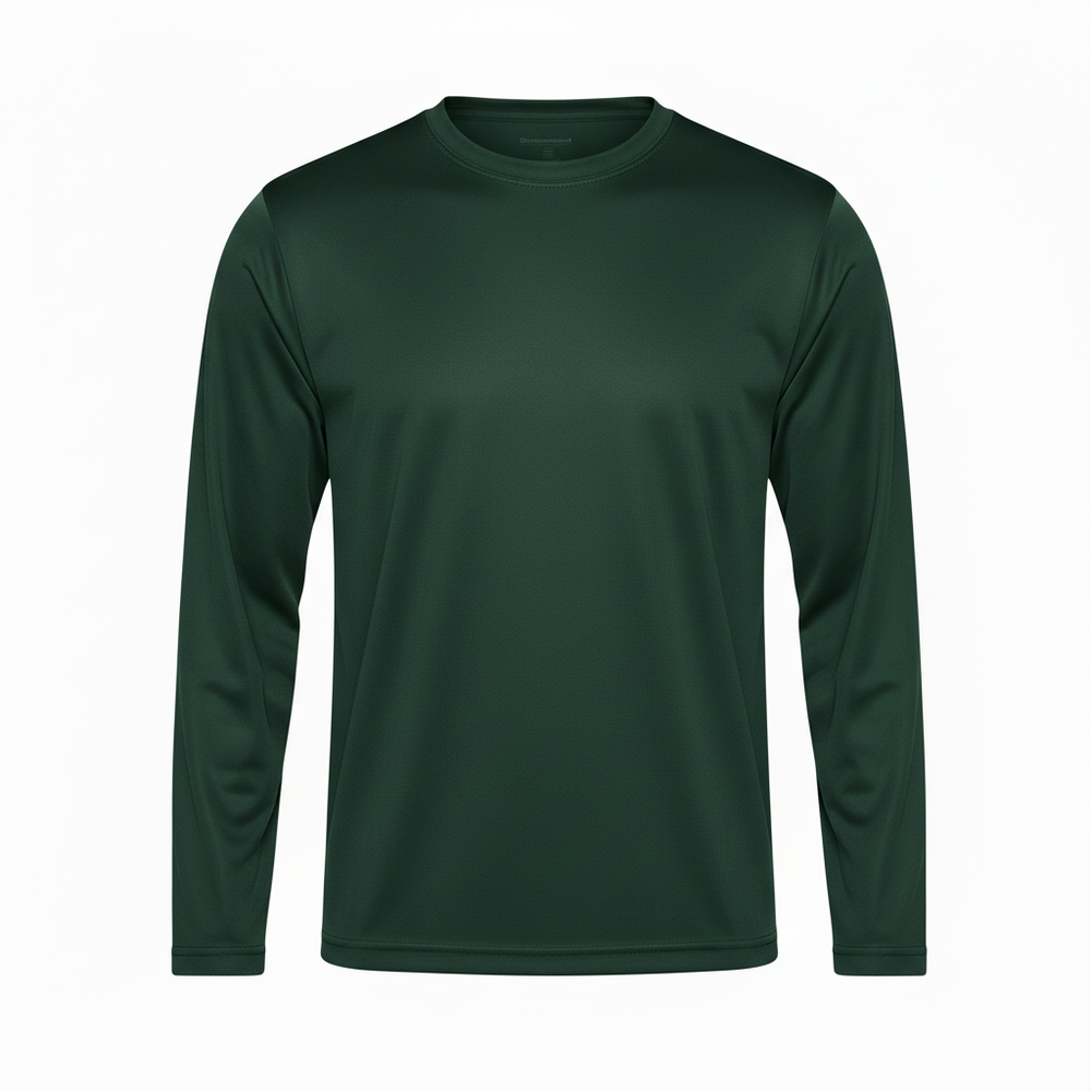 Camisa Manga Larga 100% Poliéster Personalizada — Verde Bosque frente