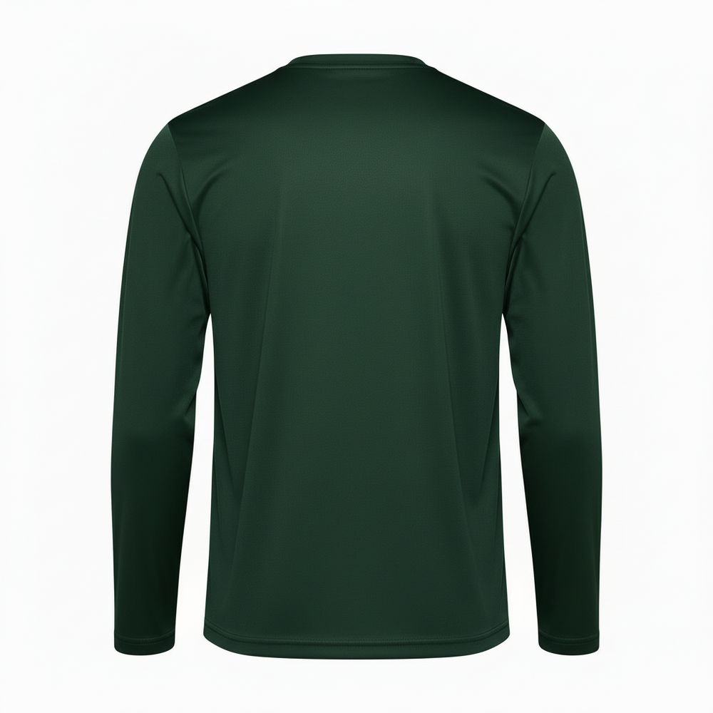 Camisa Manga Larga 100% Poliéster Personalizada — Verde Bosque espalda