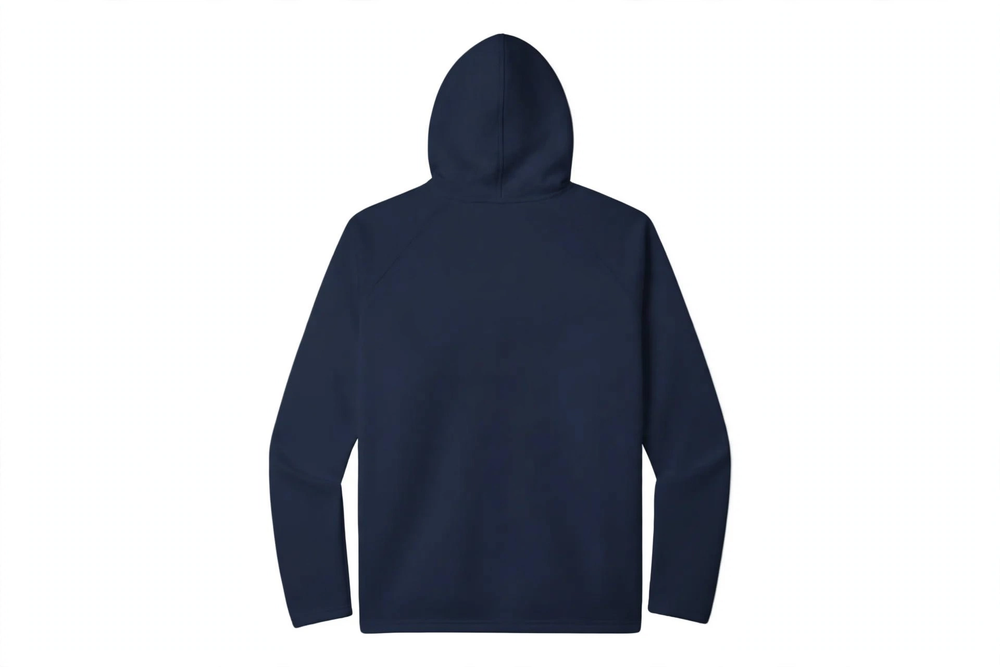 Camisa con Capucha 100% Poliéster Personalizada — Azul Marino espalda