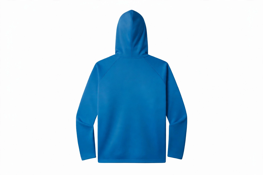 Camisa con Capucha 100% Poliéster Personalizada — Azul Royal espalda