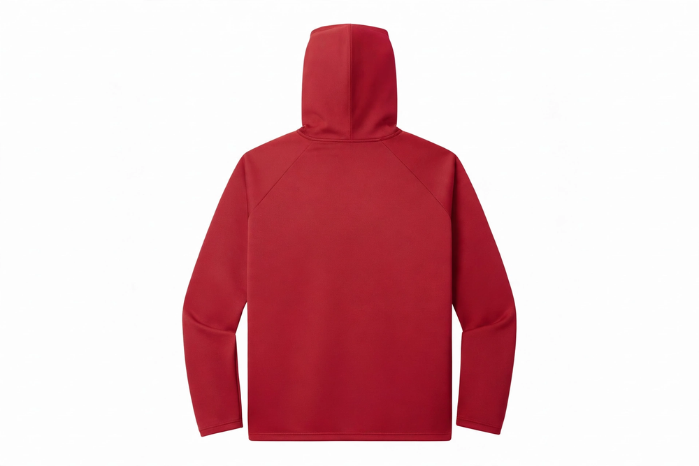 Camisa con Capucha 100% Poliéster Personalizada — Rojo espalda