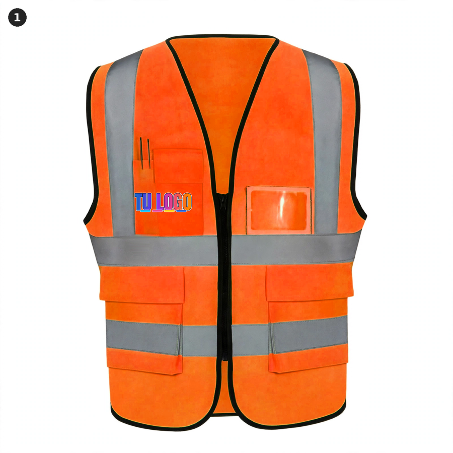 YC-OPCION-1-FRENTE-Naranja — logo de ejemplo chico en el pecho izquierdo