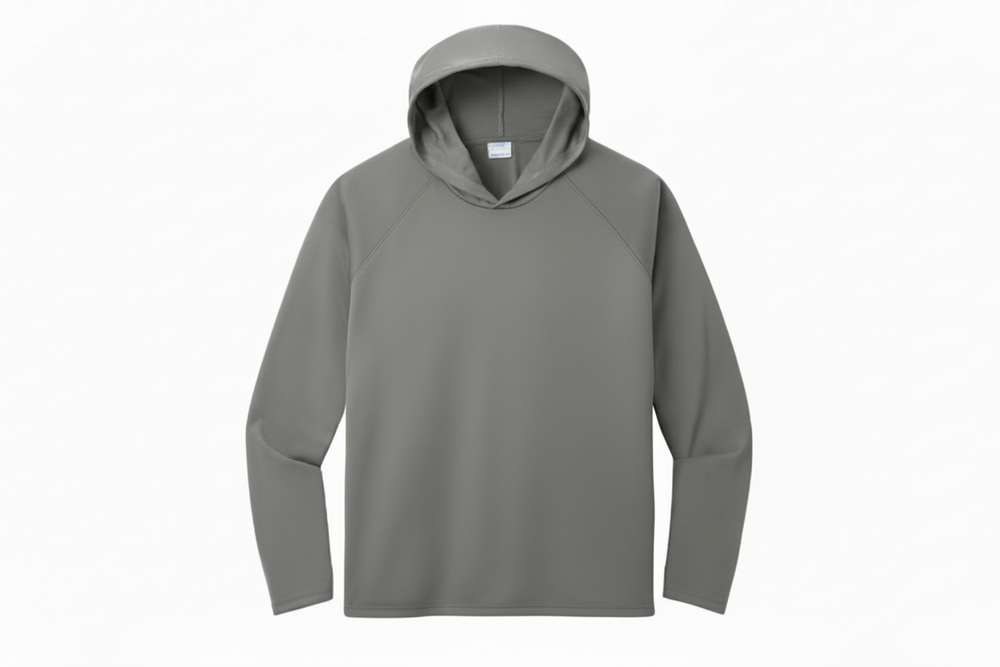 Camisa con Capucha 100% Poliéster Personalizada — Gris frente