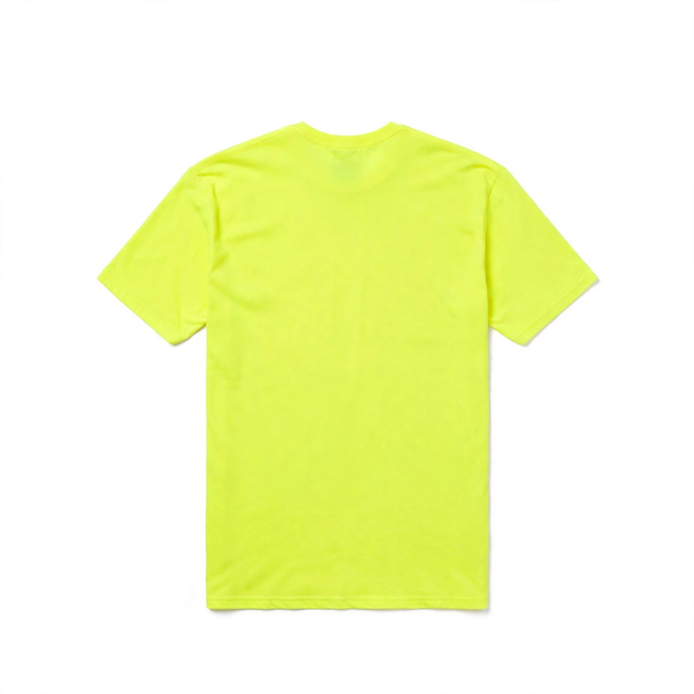 Camiseta Manga Corta de Algodón Personalizada — Amarillo de Seguridad espalda