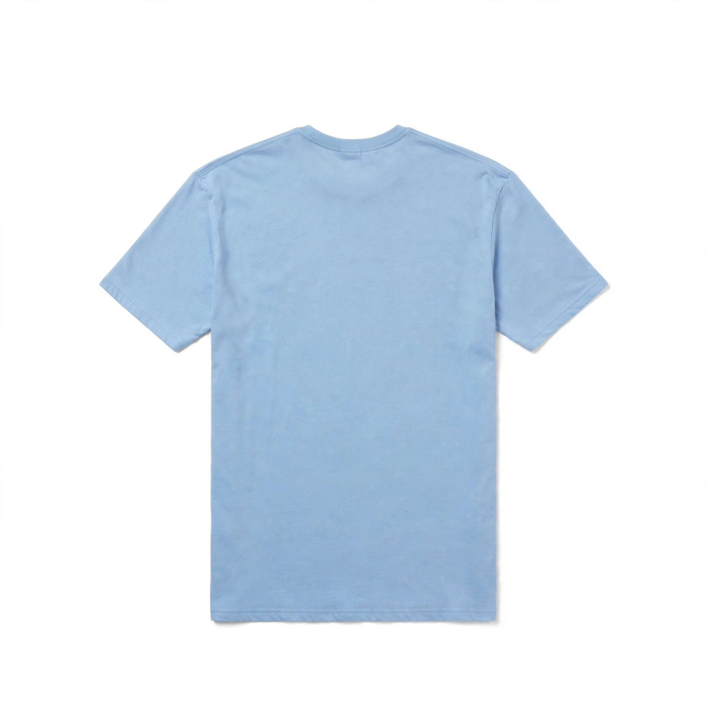 Camiseta Manga Corta de Algodón Personalizada — Azul Cielo espalda