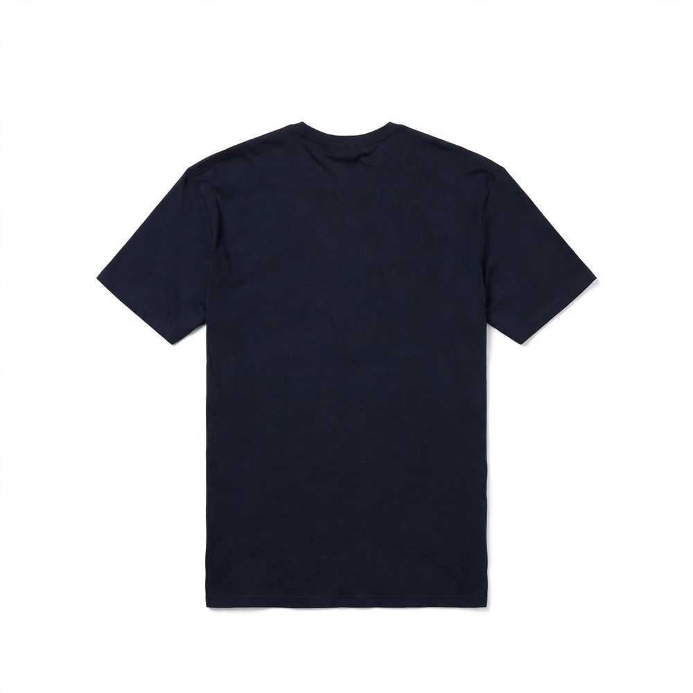 Camiseta Manga Corta de Algodón Personalizada — Azul Marino espalda