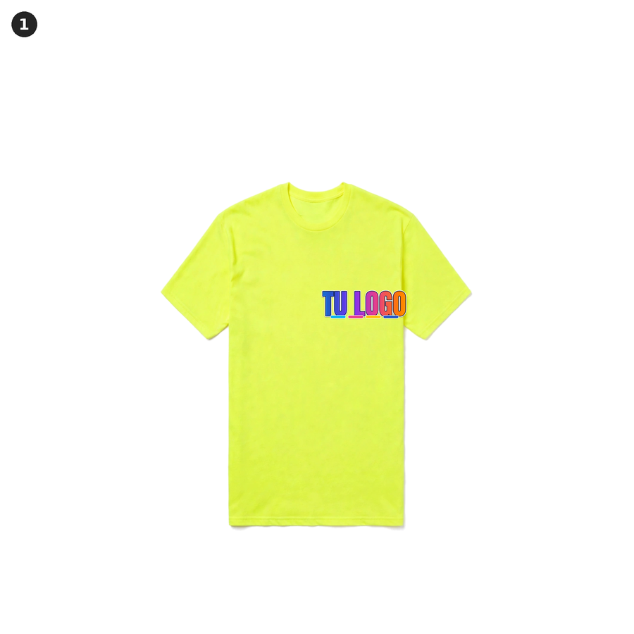 YC-OPCION-1-FRENTE-Amarillo de Seguridad — logo de ejemplo chico en el pecho izquierdo