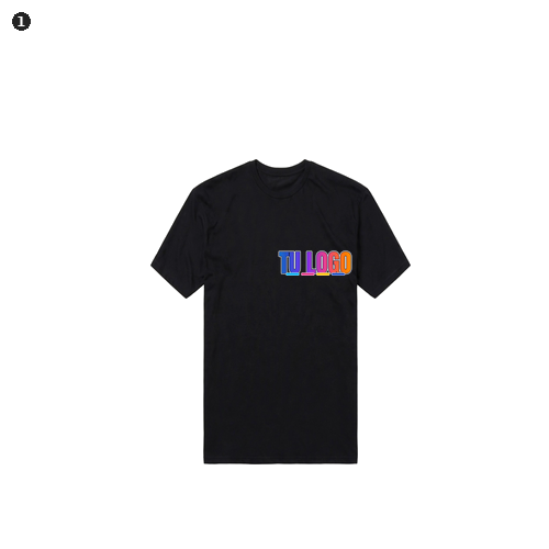 YC-OPCION-1-FRENTE-Negro — logo de ejemplo chico en el pecho izquierdo