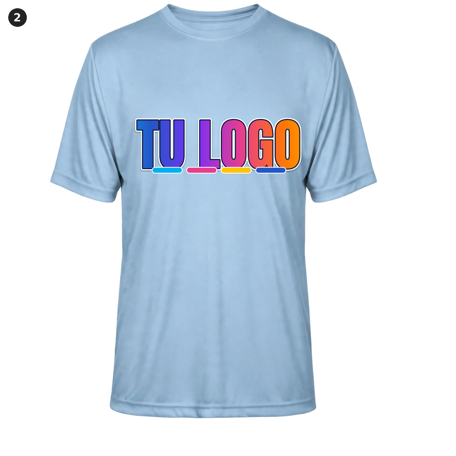 YC-OPCION-2-FRENTE-Azul Cielo — logo de ejemplo grande en todo el pecho (solo frente)