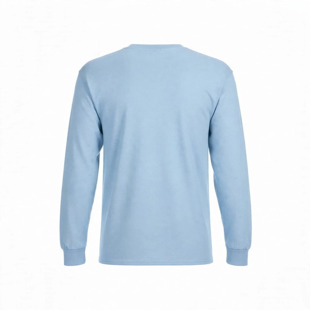 Camisa Manga Larga de Algodón Personalizada — Azul Cielo espalda