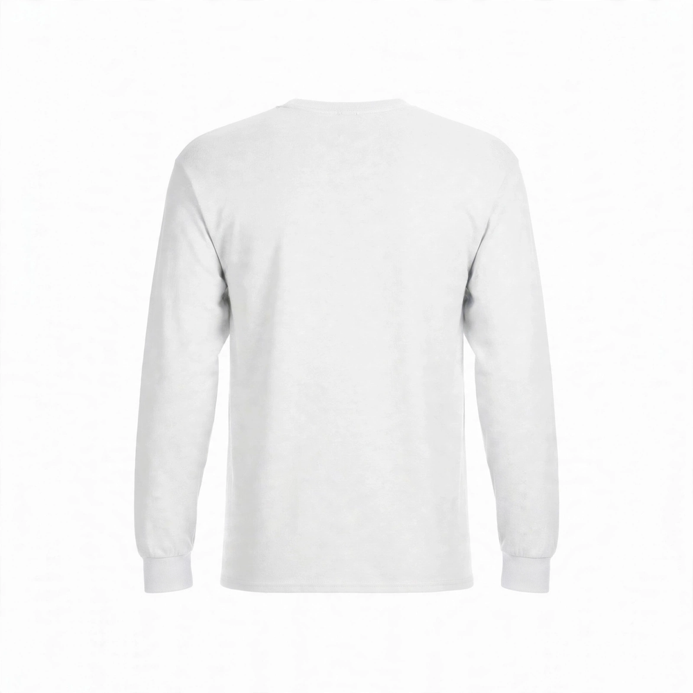 Camisa Manga Larga de Algodón Personalizada — Blanco espalda
