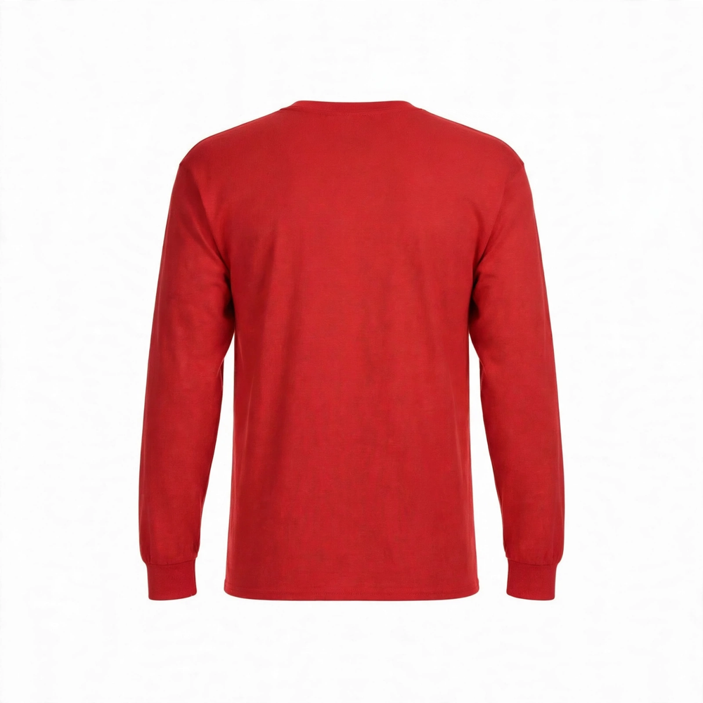 Camisa Manga Larga de Algodón Personalizada — Rojo espalda
