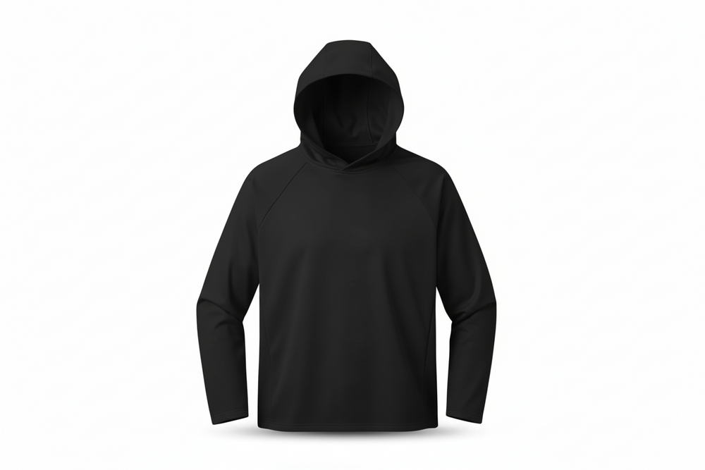 Camisa con Capucha 100% Poliéster Personalizada — Negro frente