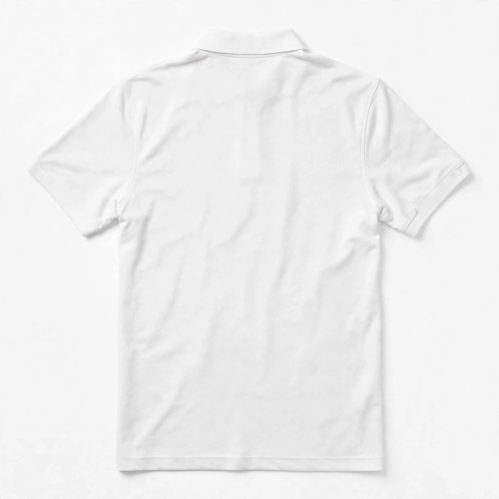Polo 100% Poliéster Personalizada — Logo Frente y Espalda — Blanco espalda