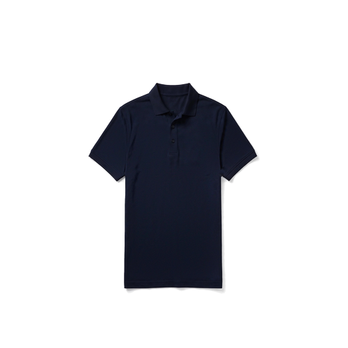 Polo 100% Poliéster Personalizada — Logo Frente y Espalda — Azul Marino frente