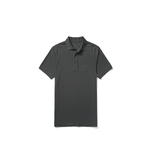 Polo 100% Poliéster Personalizada — Logo Frente y Espalda — Gris frente