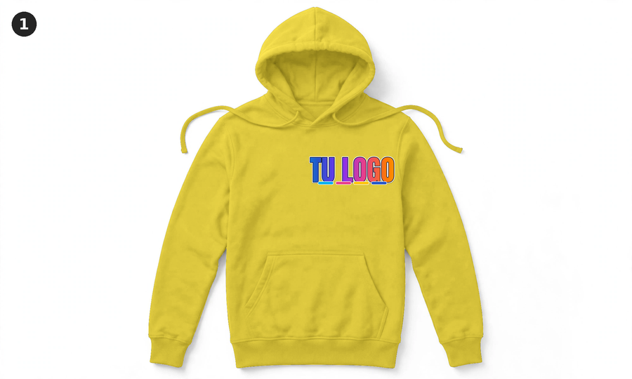 YC-OPCION-1-FRENTE-Amarillo de Seguridad — logo de ejemplo chico en el pecho izquierdo