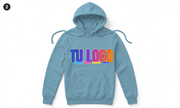 YC-OPCION-2-FRENTE-Azul Cielo — logo de ejemplo grande en todo el pecho (solo frente)