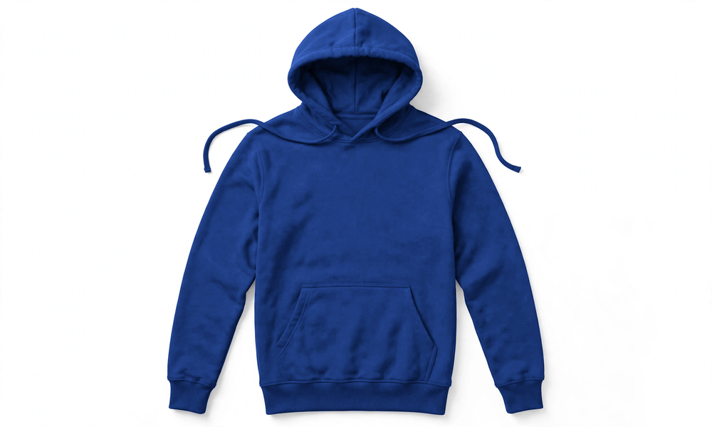 Suéter con Capucha de Algodón Personalizado — Azul Royal frente