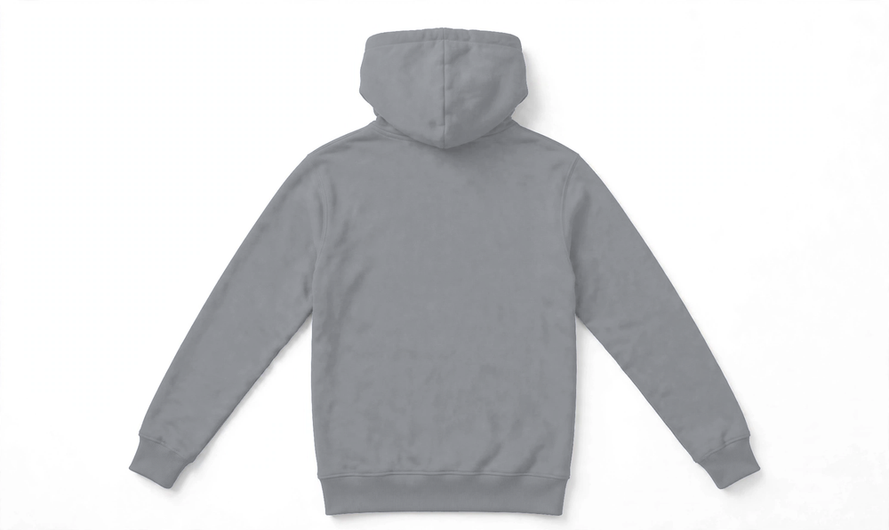 Suéter con Capucha de Algodón Personalizado — Gris espalda